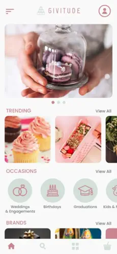 The Givitude app home screen